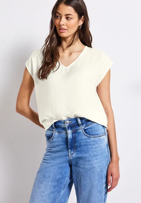 V-Neck Blusenshirt off white