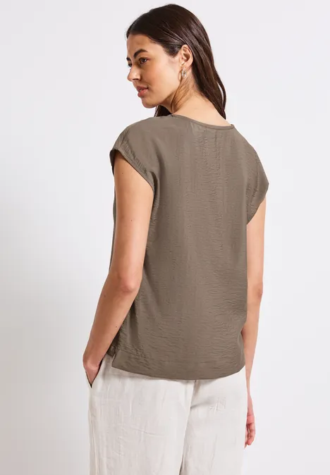 V-Neck Blusenshirt mute mocha