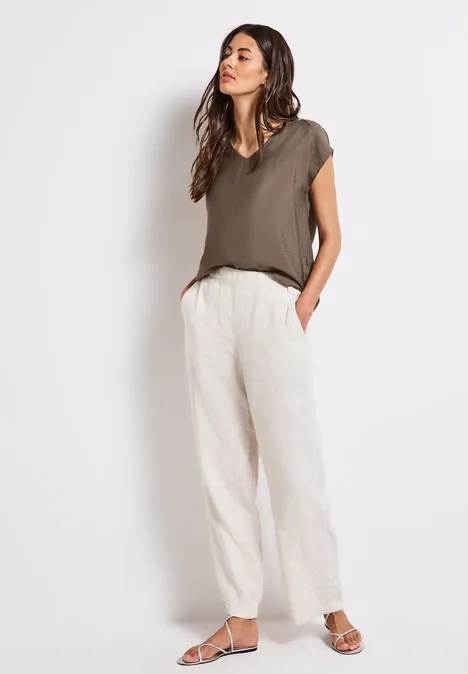 V-Neck Blusenshirt mute mocha