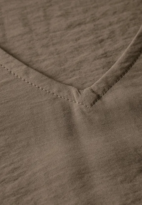 V-Neck Blusenshirt mute mocha