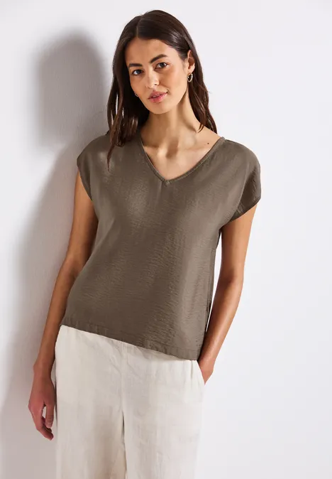 V-Neck Blusenshirt mute mocha