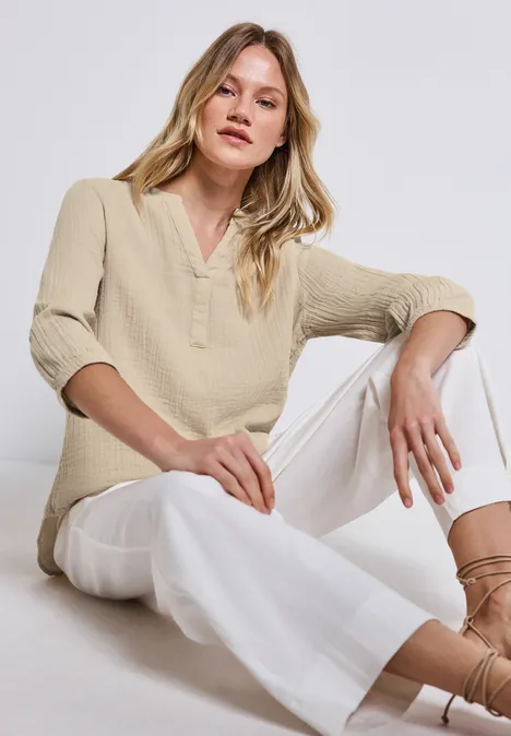 Musselin Tunika coastal beige