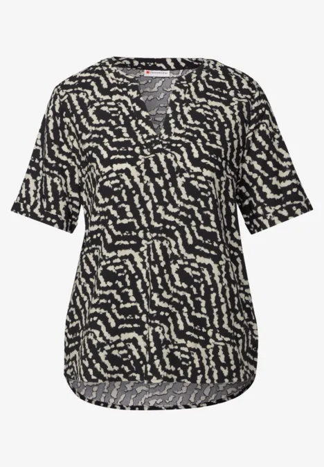 Bedruckte Bluse Black
