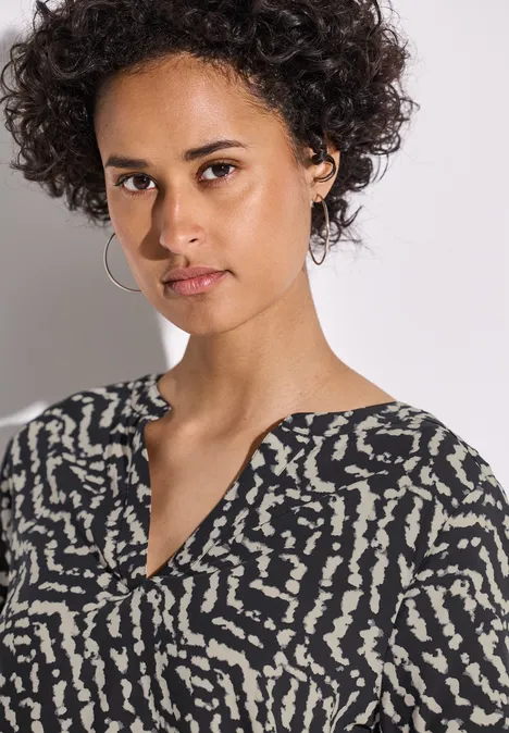 Bedruckte Bluse Black
