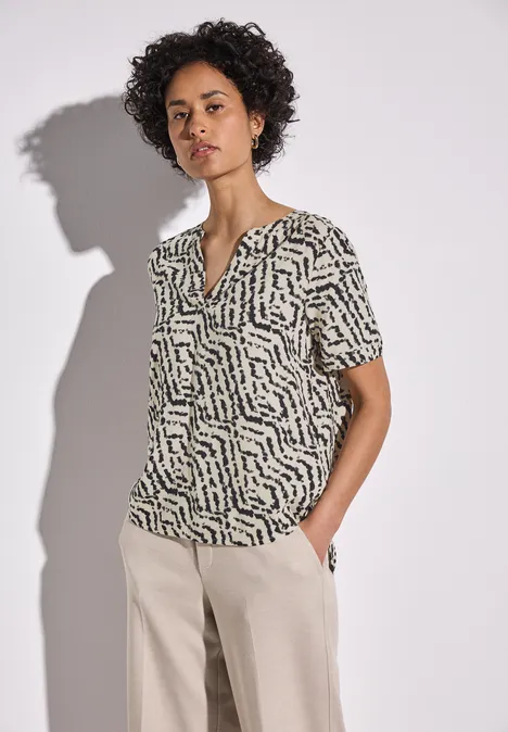 Bedruckte Bluse moonstone sand