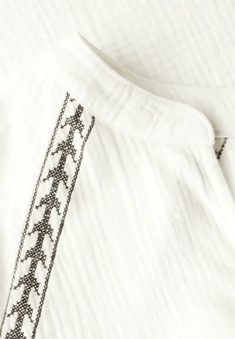 Musselin Raglan Bluse off white