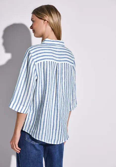 Gestreifte Hemdbluse serenity blue