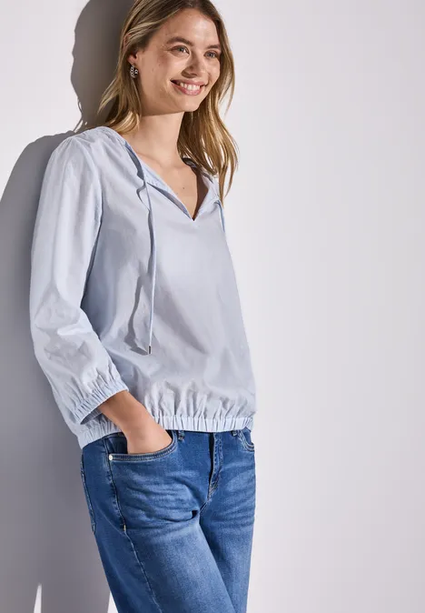 Gestreifte Bluse smoked blue