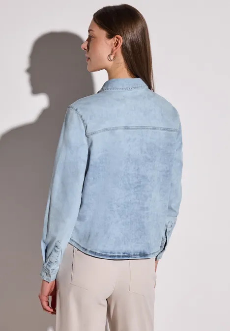 Denim Hemdbluse Light Blue Random washed