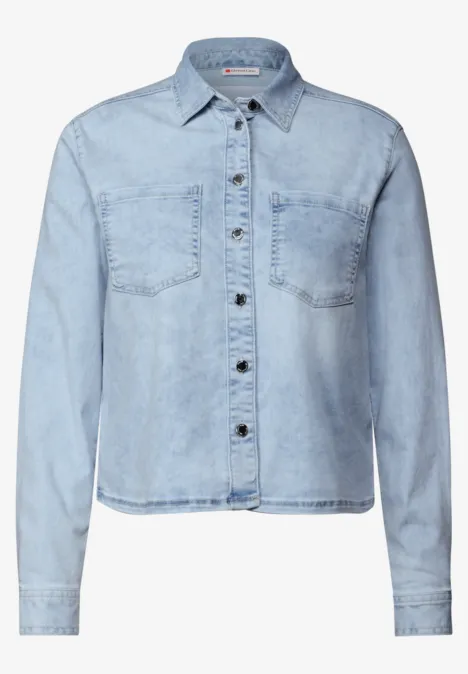 Denim Hemdbluse Light Blue Random washed