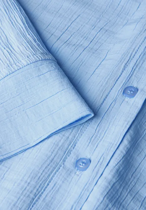 Crinkle-Hemdbluse serenity blue