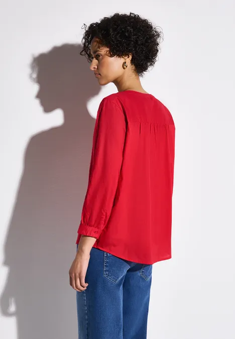 Bluse mit Tapedetails glory red