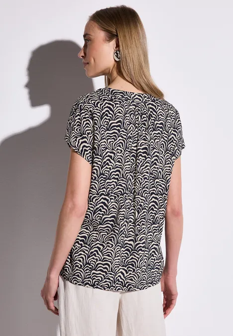 Bedruckte Bluse deep blue