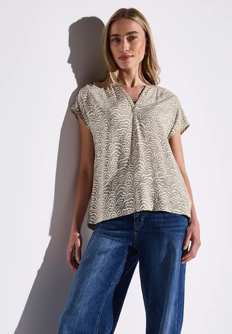 Bedruckte Bluse vintage stone