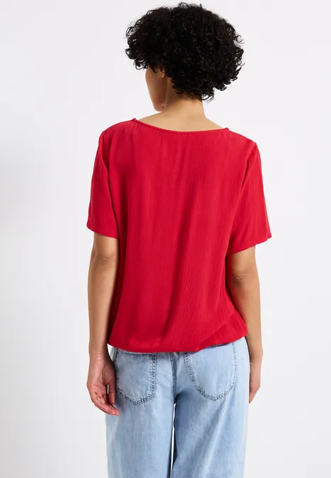 Blusenshirt mit Bänderdetail glory red