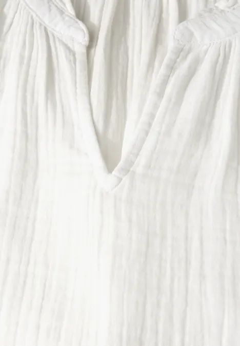 Musselin Tunika mit Rüschen off white
