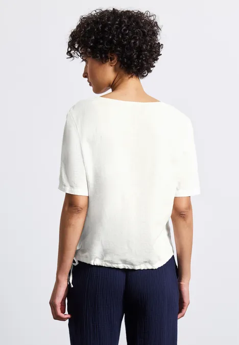 Blusenshirt mit Tunnelzug off white