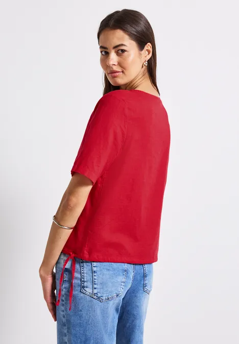 Blusenshirt mit Tunnelzug glory red