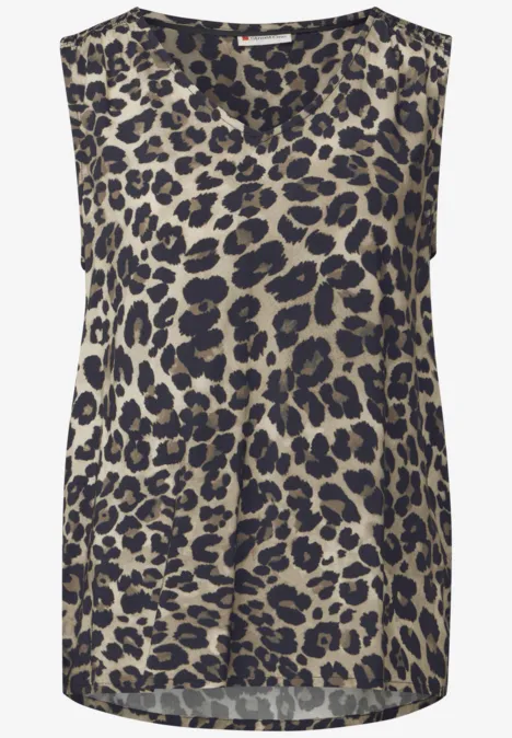V-hals leo blouse top Black