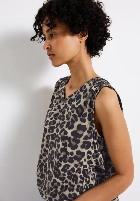 V-Neck Leo Blusentop Black