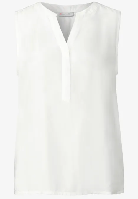 Blousetop met gespleten hals off white