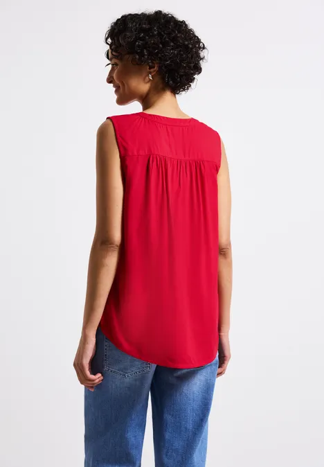 Split Neck Blusentop glory red