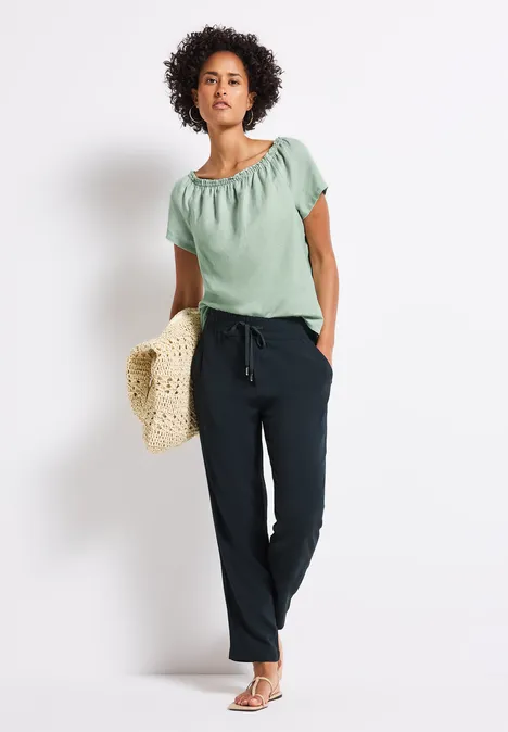 Leinenmix-Bluse soft jade green