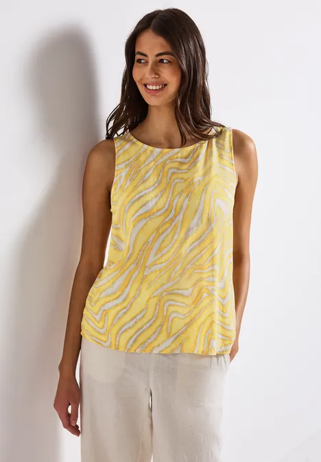 Top mit Knopfleiste buttercream yellow