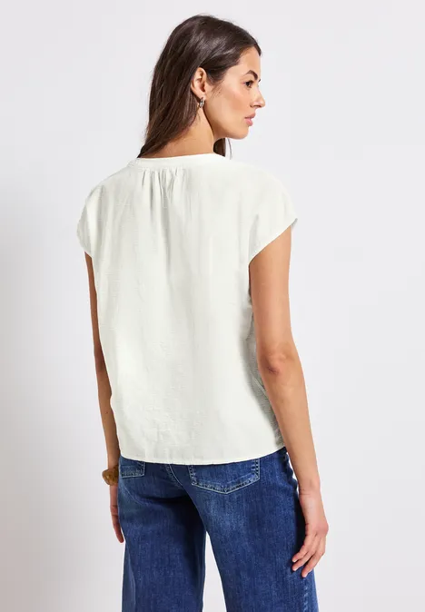 Bluse mit Tape-Details off white