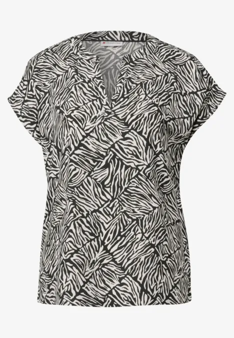 Bluse mit Minimal Print pine grove green