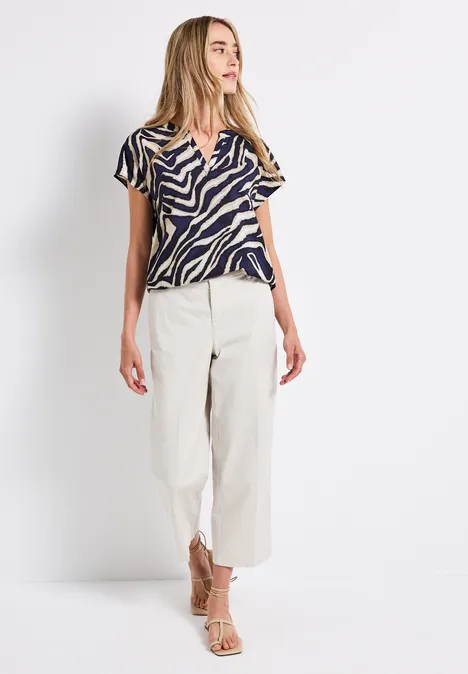 Gemusterte Bluse deep blue