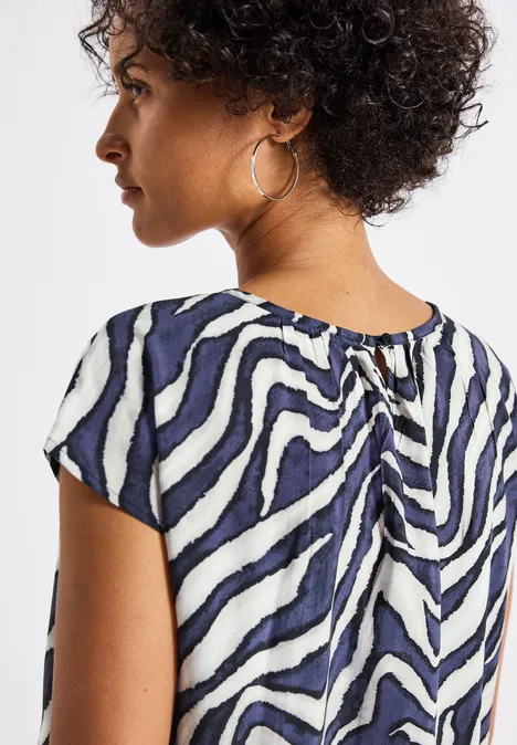 Bluse mit Raffung deep blue