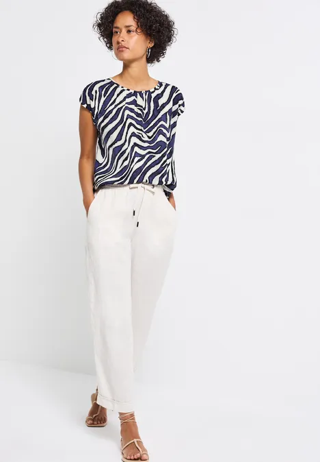 Bluse mit Raffung deep blue