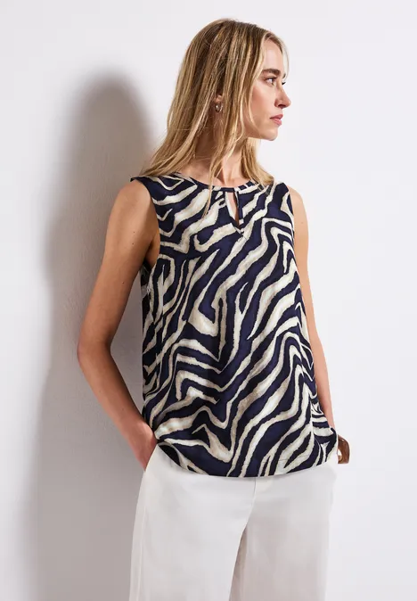 Blusentop mit Cut-Out deep blue