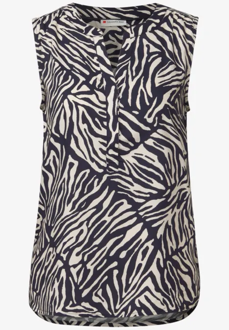 Top chemisier à motifs deep blue
