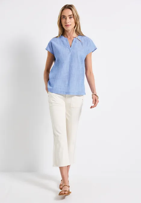 Chambray Bluse original blue