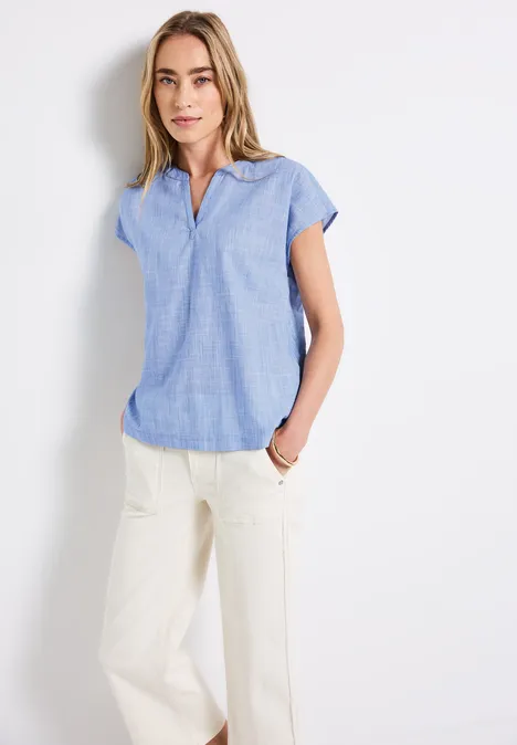Chambray Bluse original blue