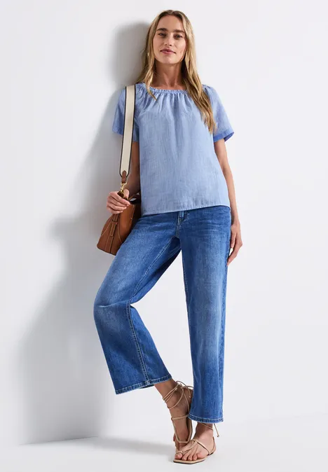 Chambray Bluse original blue