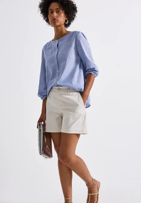 Gestreifte Bluse mit Glitzer original blue