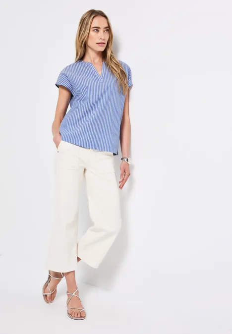 Chambray Bluse mit Glitzer original blue