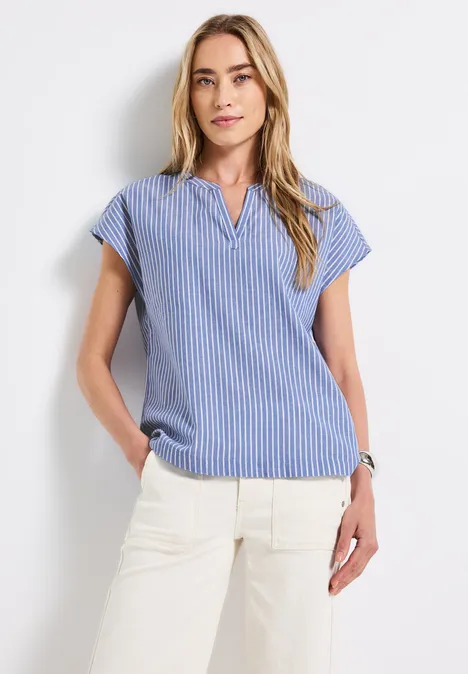 Chambray Bluse mit Glitzer original blue