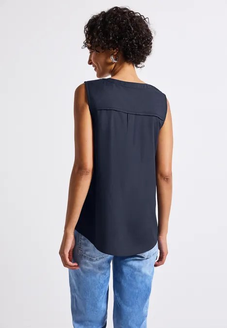 Blusentop mit Brusttaschen deep blue