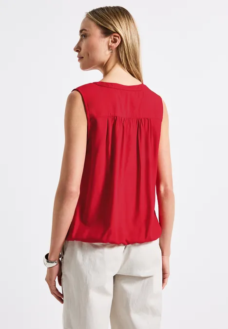 Blusentop in Unifarbe glory red