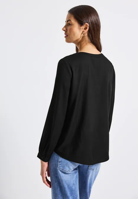 Split Neck Tunika Black
