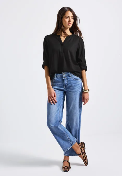 Split Neck Tunika Black