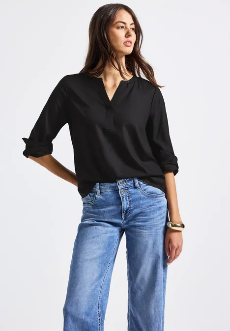 Split Neck Tunika Black