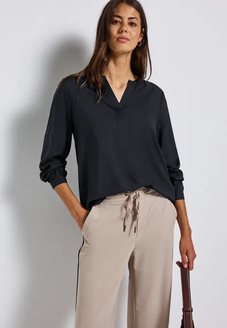 Tunique Split Neck dark blue