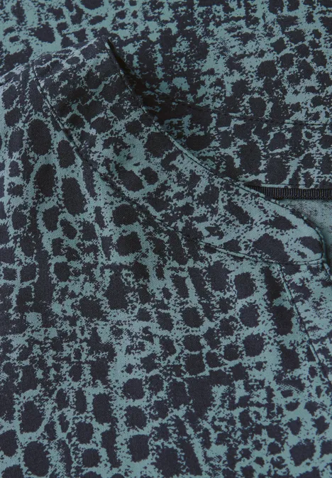 Snake Print Blusenshirt deepwater blue