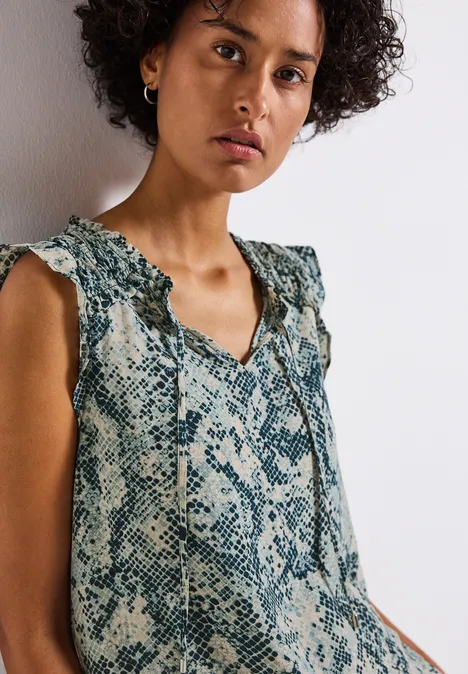 Bluse mit Snake Print arona blue