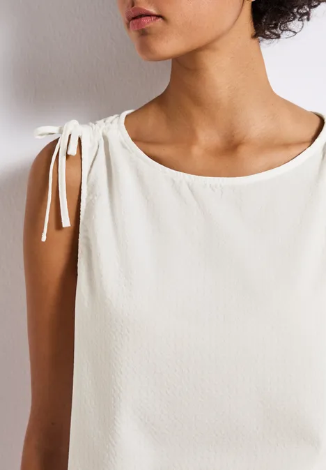 Seersucker Blusentop off white